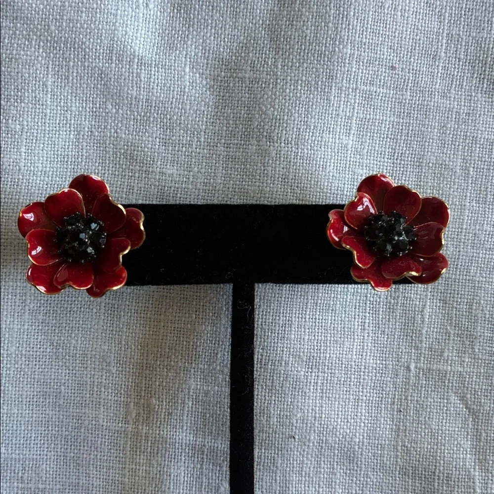 Kate Spade Red Poppy earring and necklace set - Picture 3 of 3